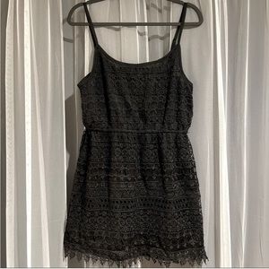 Mini strap embroidered dress
